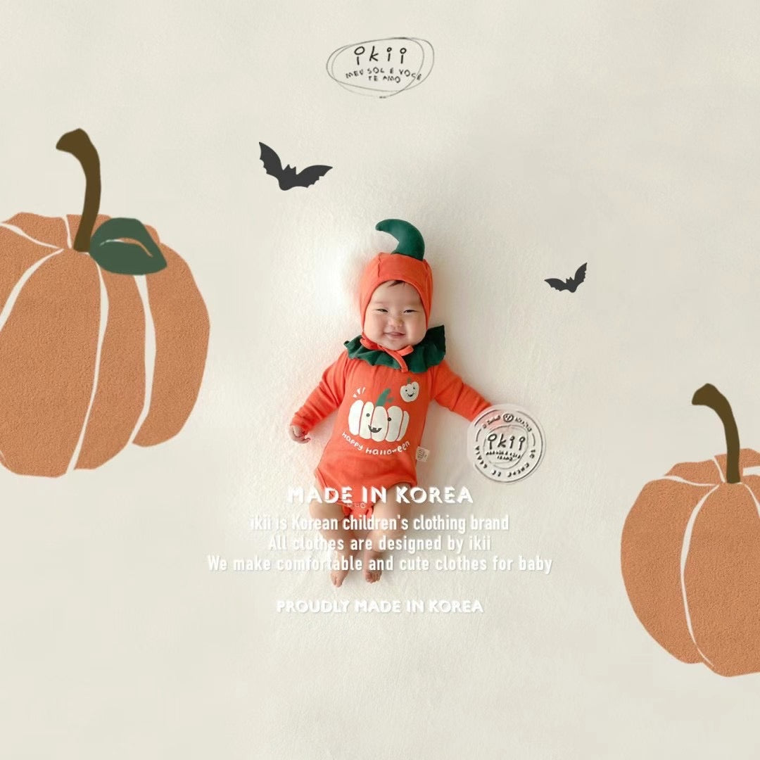 Happy pumpkin baby(爬服+帽子)