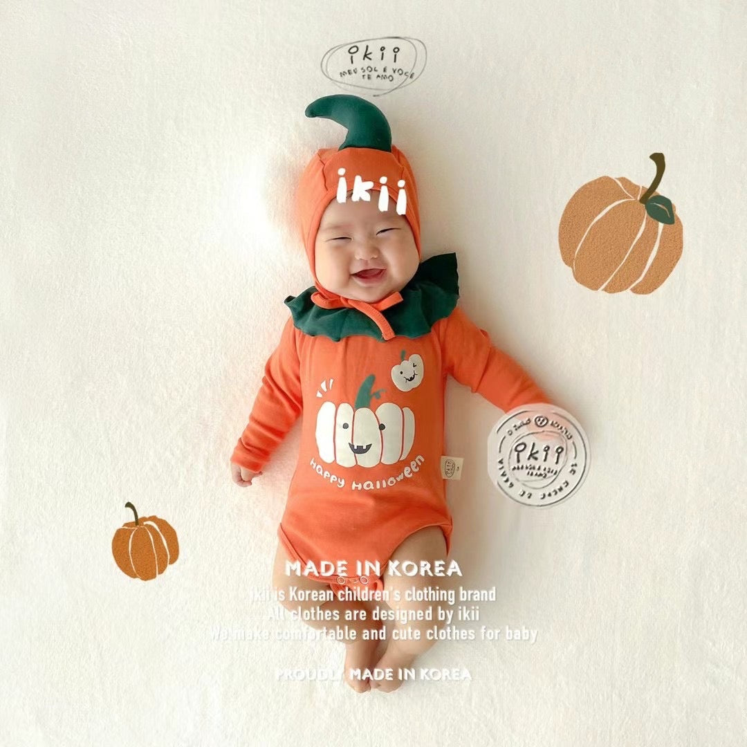 Happy pumpkin baby(爬服+帽子)