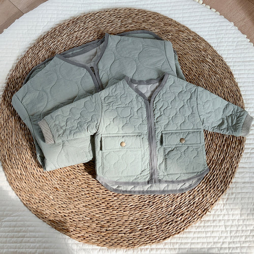 寶寶雙面穿棉服上下衣套裝