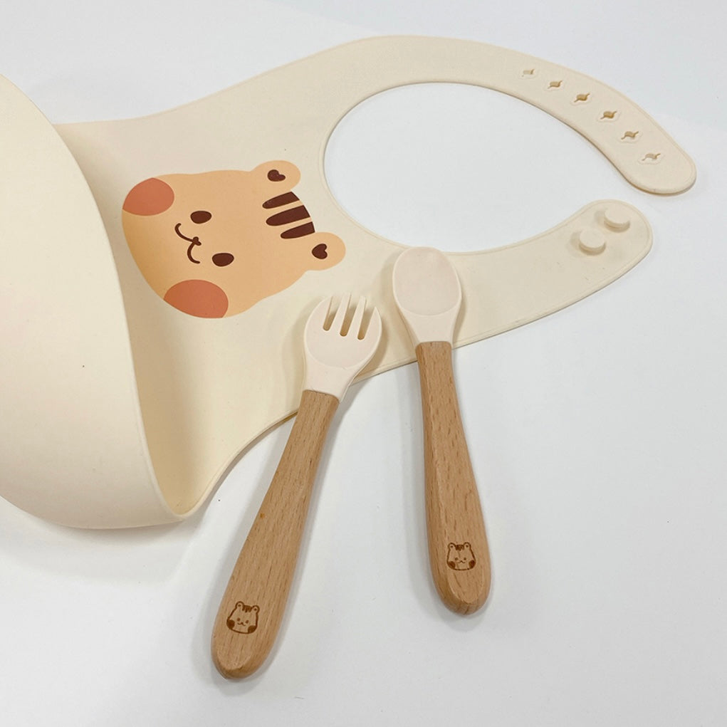 BABY自主進食系列-櫸木矽膠勺叉套裝