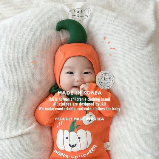 Happy pumpkin baby(爬服+帽子)